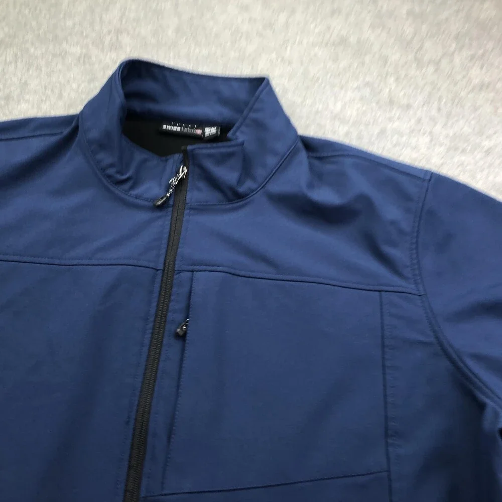 SwissTech Jacket Mens 3XL Blue Full Zip Softshell Fleece Lined Casual Outdoor